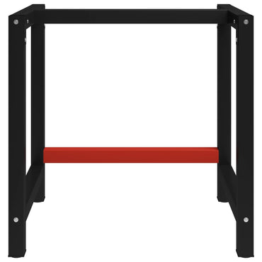 Work Bench Frame Metal 80x57x79 cm Black and Red