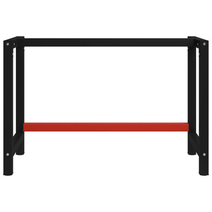 Work Bench Frame Metal 120x57x79 cm Black and Red