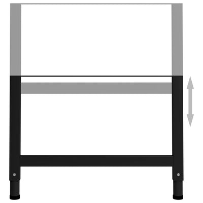 Adjustable Work Bench Frames 2 pcs Metal 85x(69-95.5) cm Black