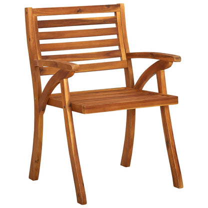 Garden Chair | Set of 3 | Brown | Solid Acacia wood | Medium