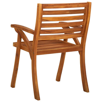 Garden Chair | Set of 3 | Brown | Solid Acacia wood | Medium