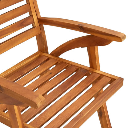 Garden Chair | Set of 3 | Brown | Solid Acacia wood | Medium