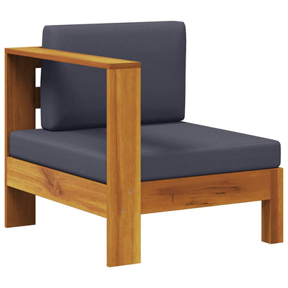 Middle Sofa with 1 Armrest Dark Gray Solid Acacia Wood