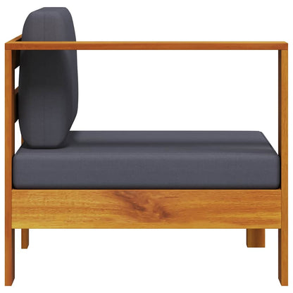 Middle Sofa with 1 Armrest Dark Gray Solid Acacia Wood