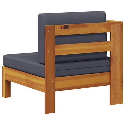 Middle Sofa with 1 Armrest Dark Gray Solid Acacia Wood