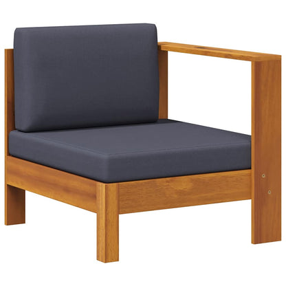 Middle Sofa with 1 Armrest Dark Gray Solid Acacia Wood