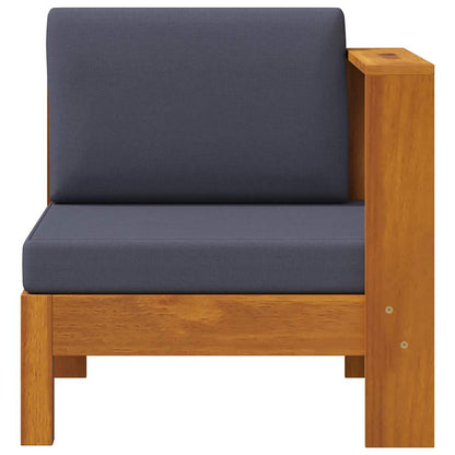 Middle Sofa with 1 Armrest Dark Gray Solid Acacia Wood