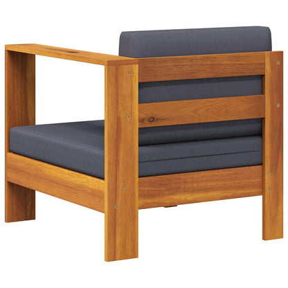 Middle Sofa with 1 Armrest Dark Gray Solid Acacia Wood