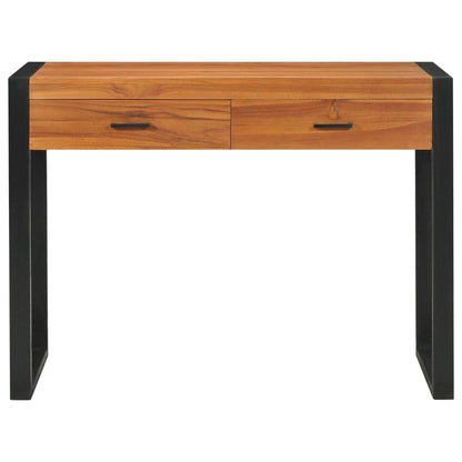 Desk with 2 Drawers 100x40x75 cm Teak Wood