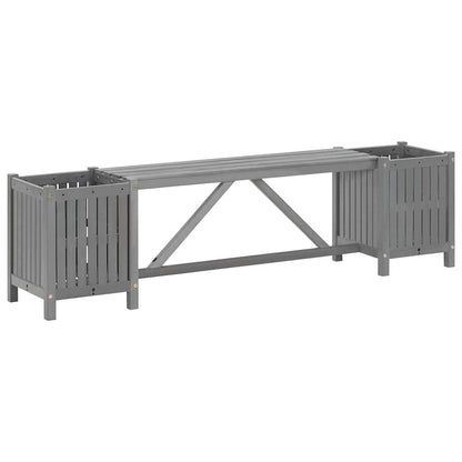 Garden Bench | Grey | Solid acacia wood | 150 cm | Planters