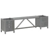 Garden Bench with 2 Planters 150cm Solid Acacia Wood Grey