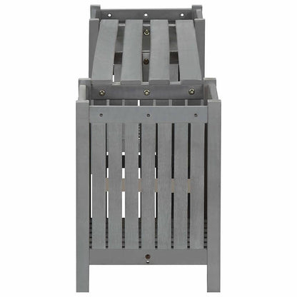 Garden Bench | Grey | Solid acacia wood | 150 cm | Planters
