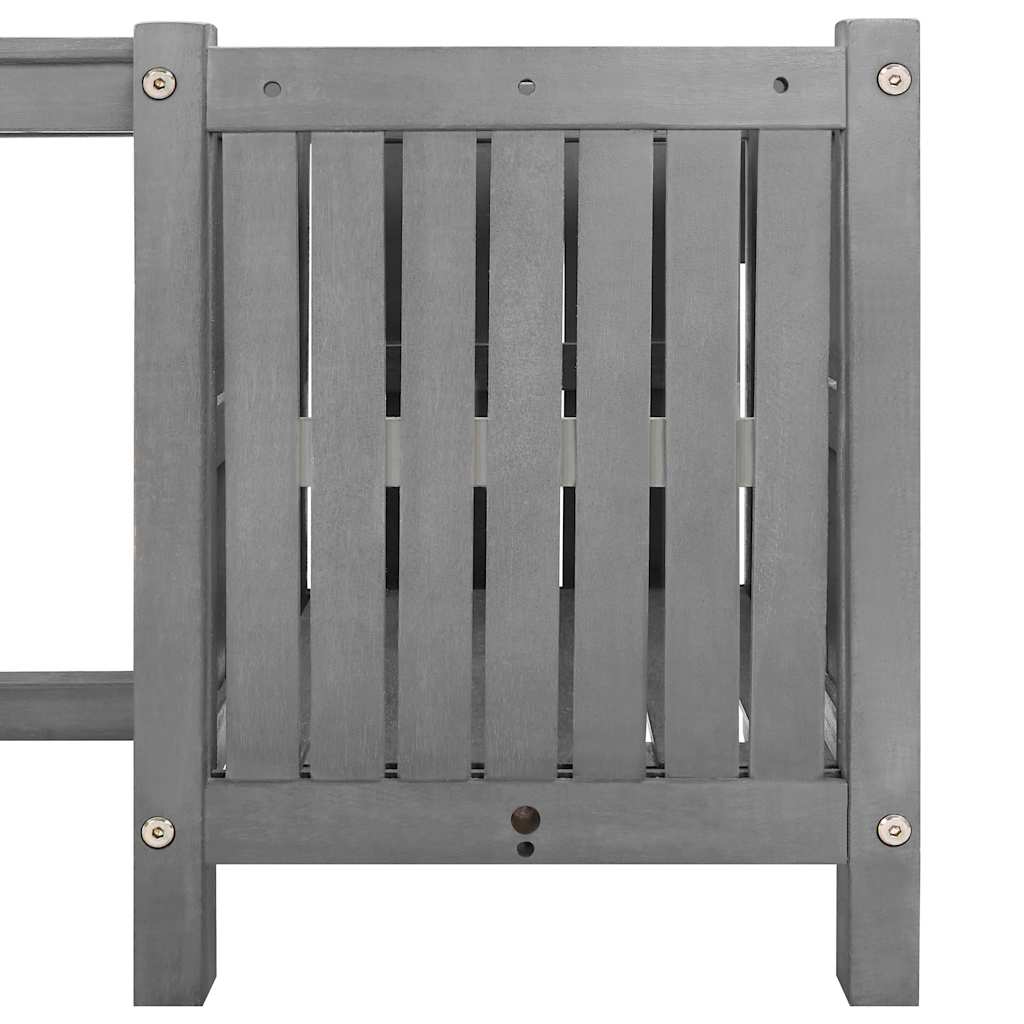 Garden Bench | Grey | Solid acacia wood | 150 cm | Planters