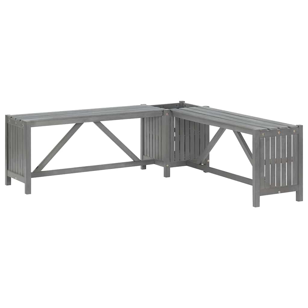 Garden Bench | Grey | Solid Acacia wood | Medium | Garden Bench | Rustic