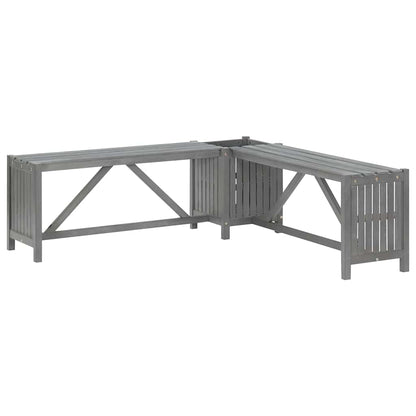 Garden Bench | Grey | Solid Acacia wood | Medium | Garden Bench | Rustic