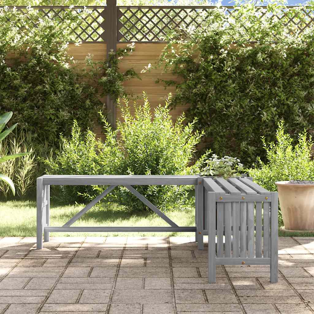 Garden Bench | Grey | Solid Acacia wood | Medium | Garden Bench | Rustic