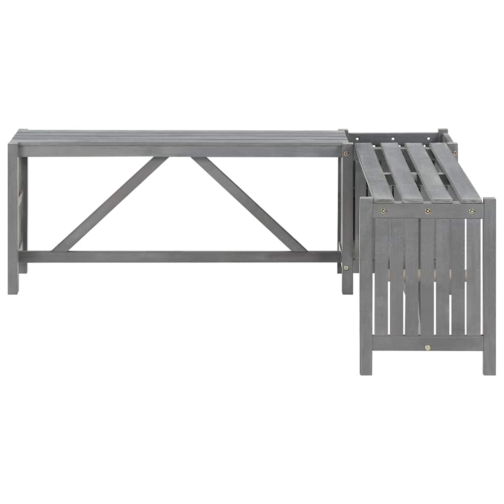 Garden Bench | Grey | Solid Acacia wood | Medium | Garden Bench | Rustic