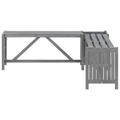 Garden Bench | Grey | Solid Acacia wood | Medium | Garden Bench | Rustic