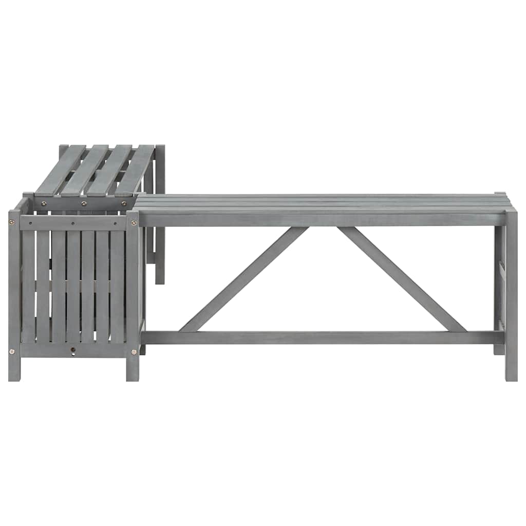 Garden Bench | Grey | Solid Acacia wood | Medium | Garden Bench | Rustic