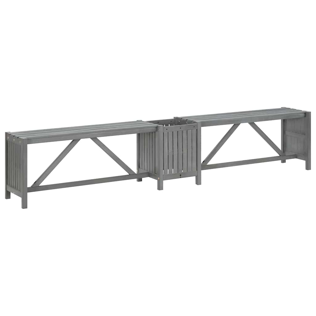 Garden Bench | Grey | Solid Acacia wood | Medium | Garden Bench | Rustic