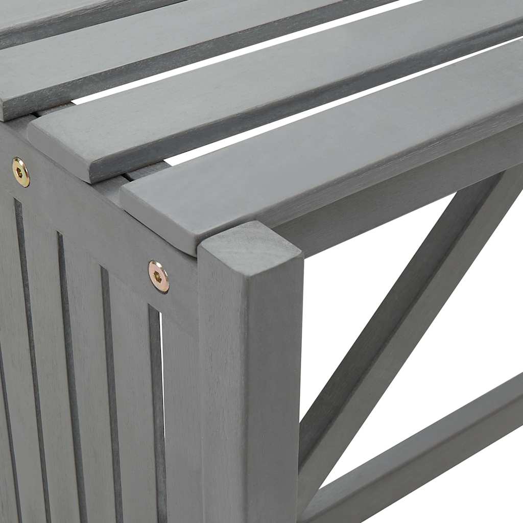 Garden Bench | Grey | Solid Acacia wood | Medium | Garden Bench | Rustic