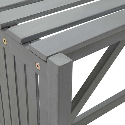 Garden Bench | Grey | Solid Acacia wood | Medium | Garden Bench | Rustic