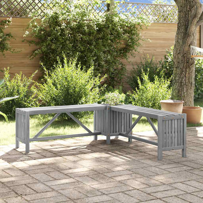 Garden Bench | Grey | Solid Acacia wood | Medium | Garden Bench | Rustic