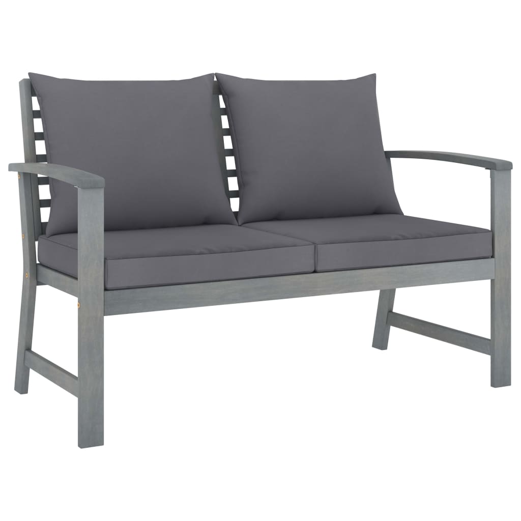 4 Piece Patio Lounge Set with Cushions Solid Acacia Wood
