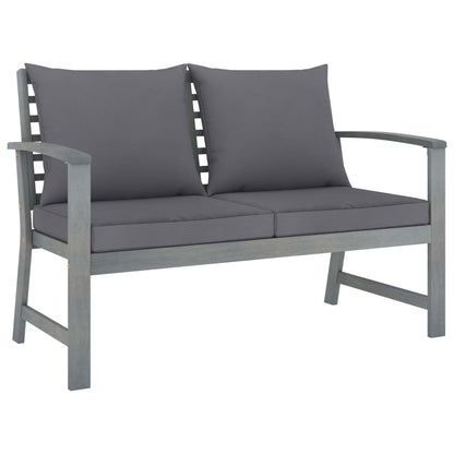 4 Piece Patio Lounge Set with Cushions Solid Acacia Wood