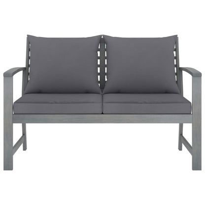 4 Piece Patio Lounge Set with Cushions Solid Acacia Wood