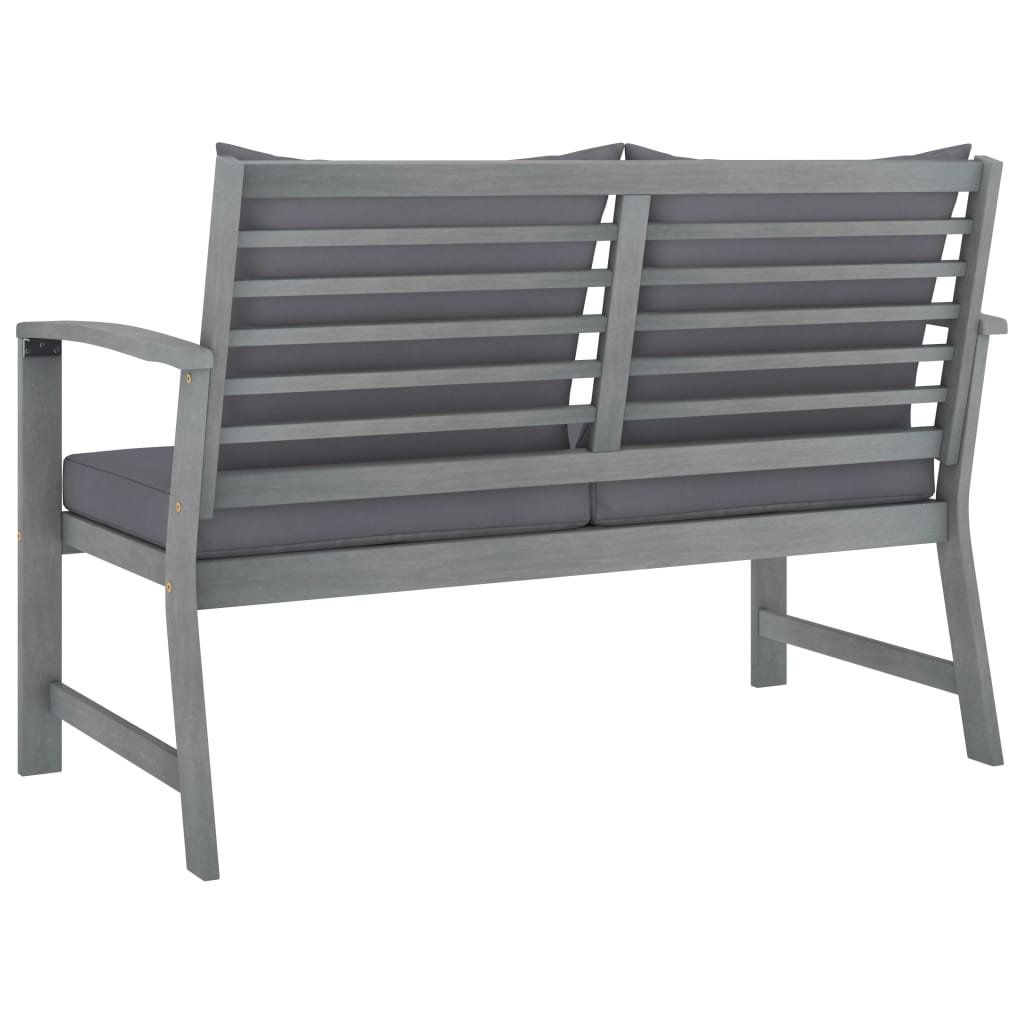 4 Piece Patio Lounge Set with Cushions Solid Acacia Wood