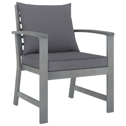 4 Piece Patio Lounge Set with Cushions Solid Acacia Wood