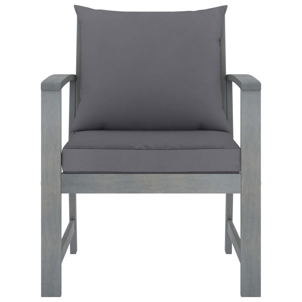 4 Piece Patio Lounge Set with Cushions Solid Acacia Wood