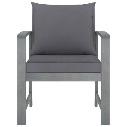 4 Piece Patio Lounge Set with Cushions Solid Acacia Wood