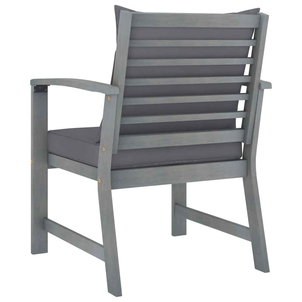 4 Piece Patio Lounge Set with Cushions Solid Acacia Wood