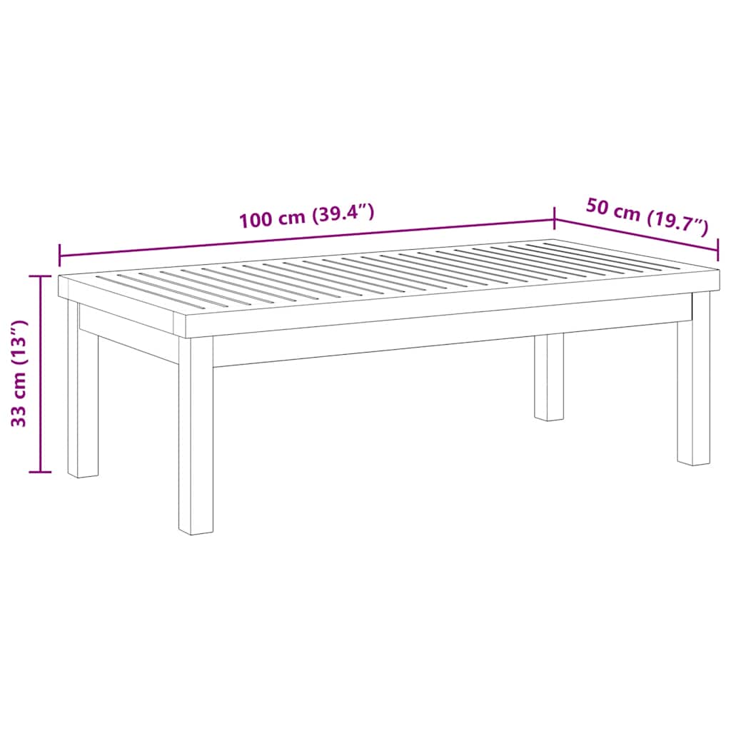Coffee Table 39.4"x19.7"x13" Solid Acacia Wood