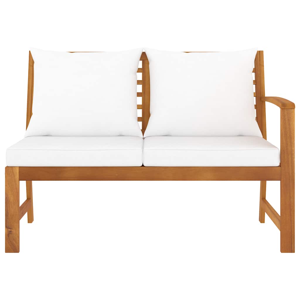 Patio Bench 45.1" with Cream Cushion Solid Acacia Wood