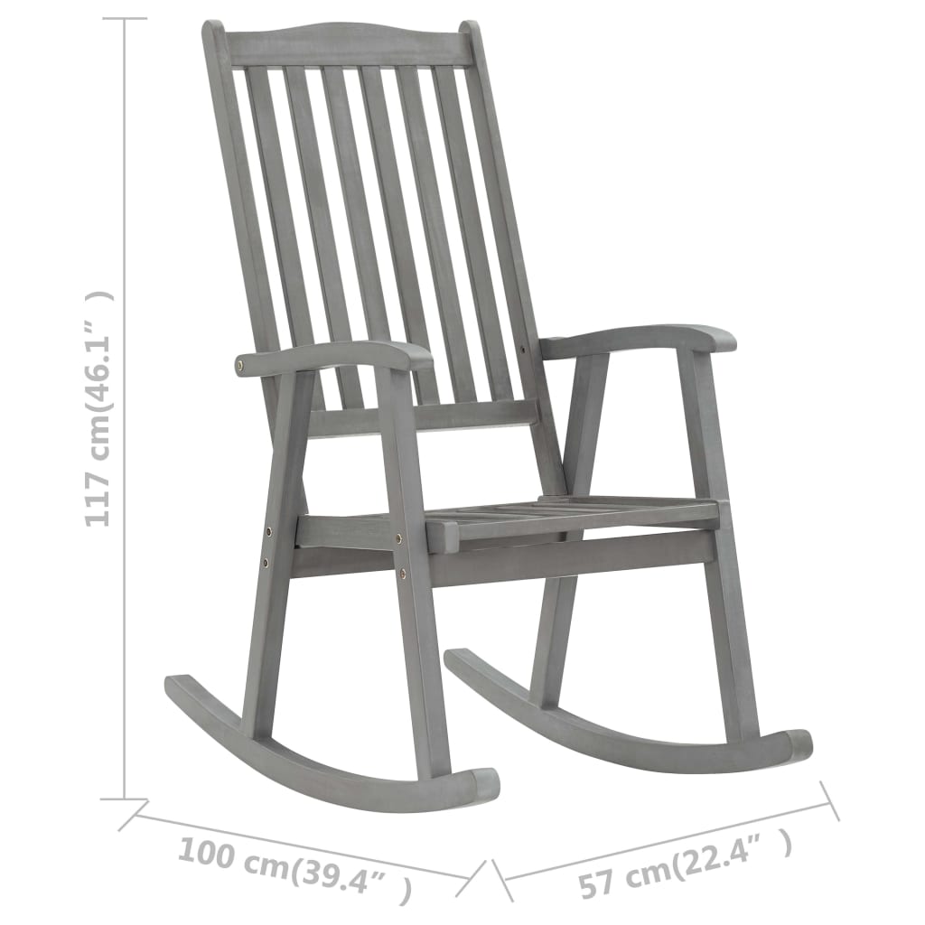 Rocking Chair | Grey | Solid Acacia Wood | Standard |  Durable