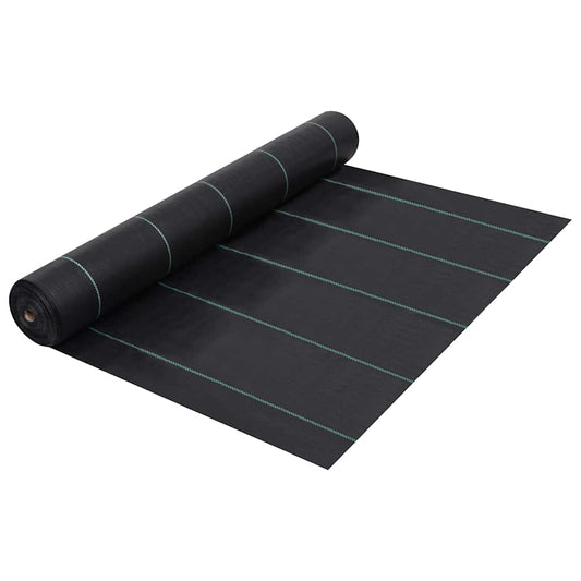 Weed Membrane | Black with green stripes | Polypropylene | 1x50 metres