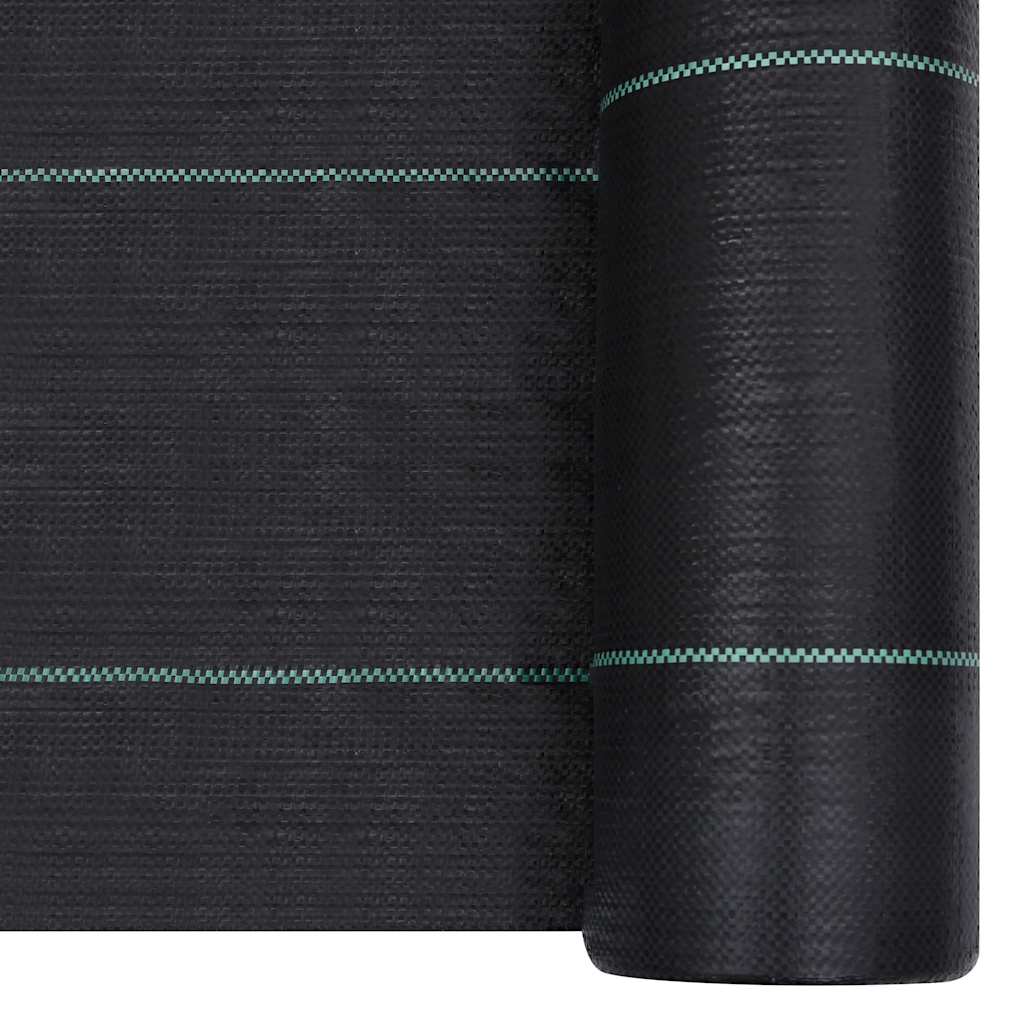 313062 vidaXL Weed & Root Control Mat Black 1x100 m PP