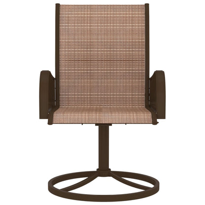 Garden Chair Set of 2 Brown Textilene, Powder-Coated Steel