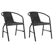 Garden Chairs 2 pcs Plastic Rattan and Steel 110 kg