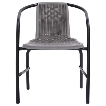 vidaXL Garden Chair Set of 4 Black Plastic rattan, steel Standard