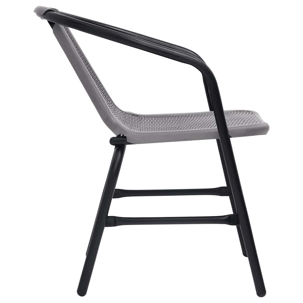vidaXL Garden Chair Set of 4 Black Plastic rattan, steel Standard