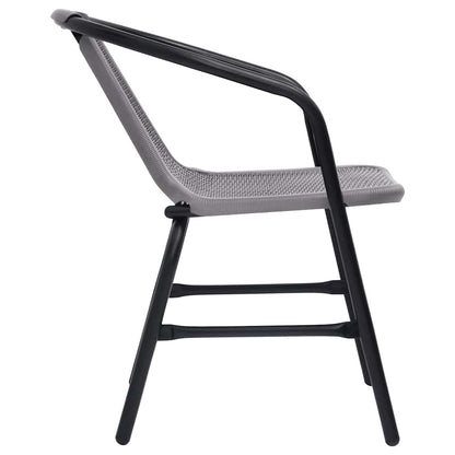 vidaXL Garden Chair Set of 4 Black Plastic rattan, steel Standard