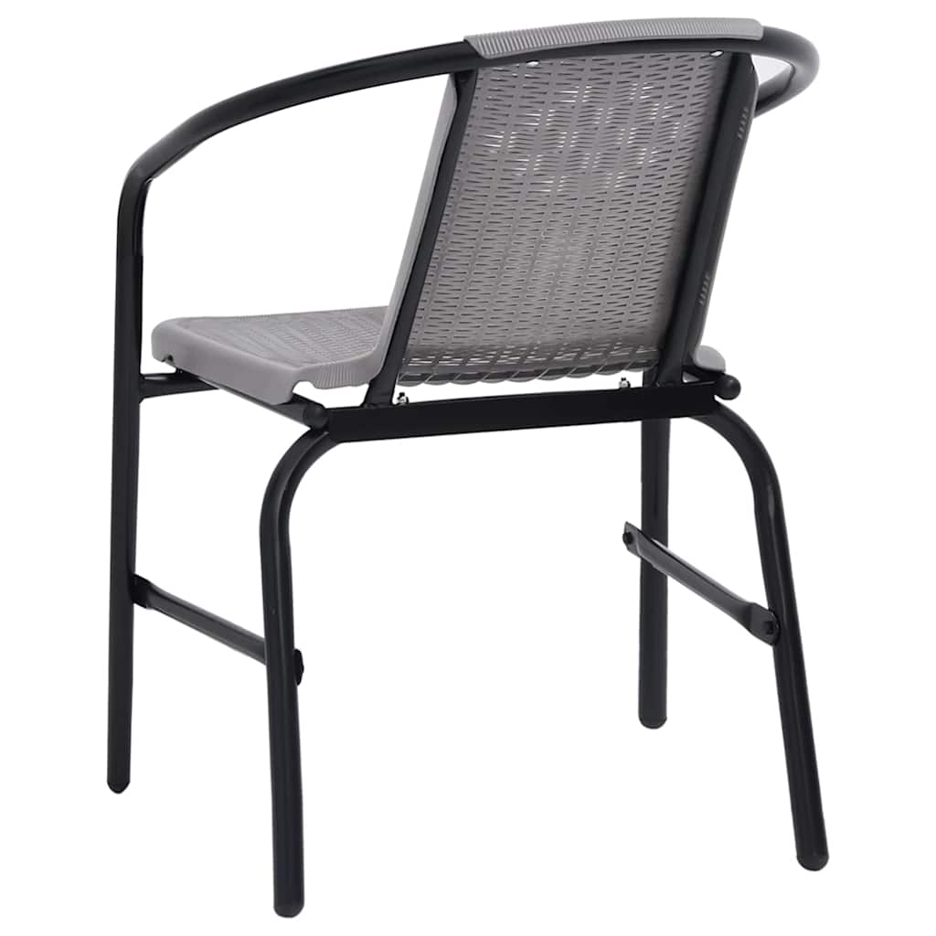vidaXL Garden Chair Set of 4 Black Plastic rattan, steel Standard