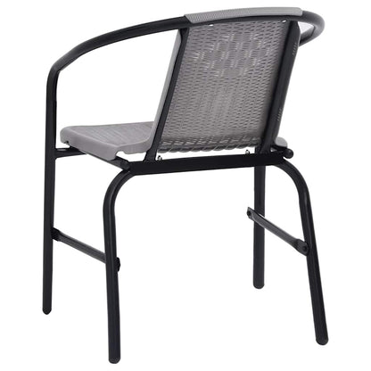 vidaXL Garden Chair Set of 4 Black Plastic rattan, steel Standard