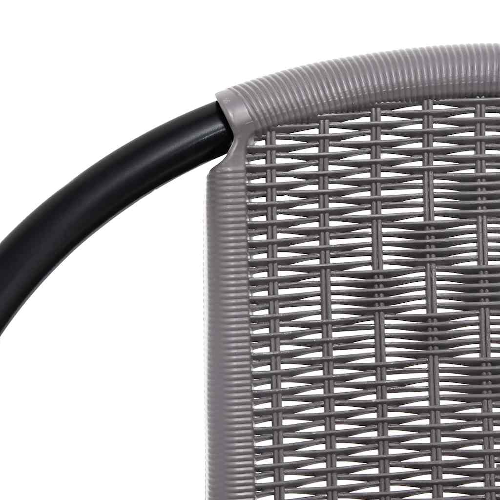 vidaXL Garden Chair Set of 4 Black Plastic rattan, steel Standard