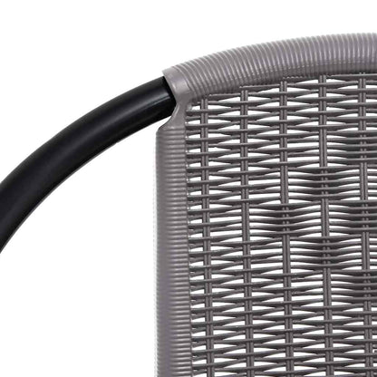 vidaXL Garden Chair Set of 4 Black Plastic rattan, steel Standard