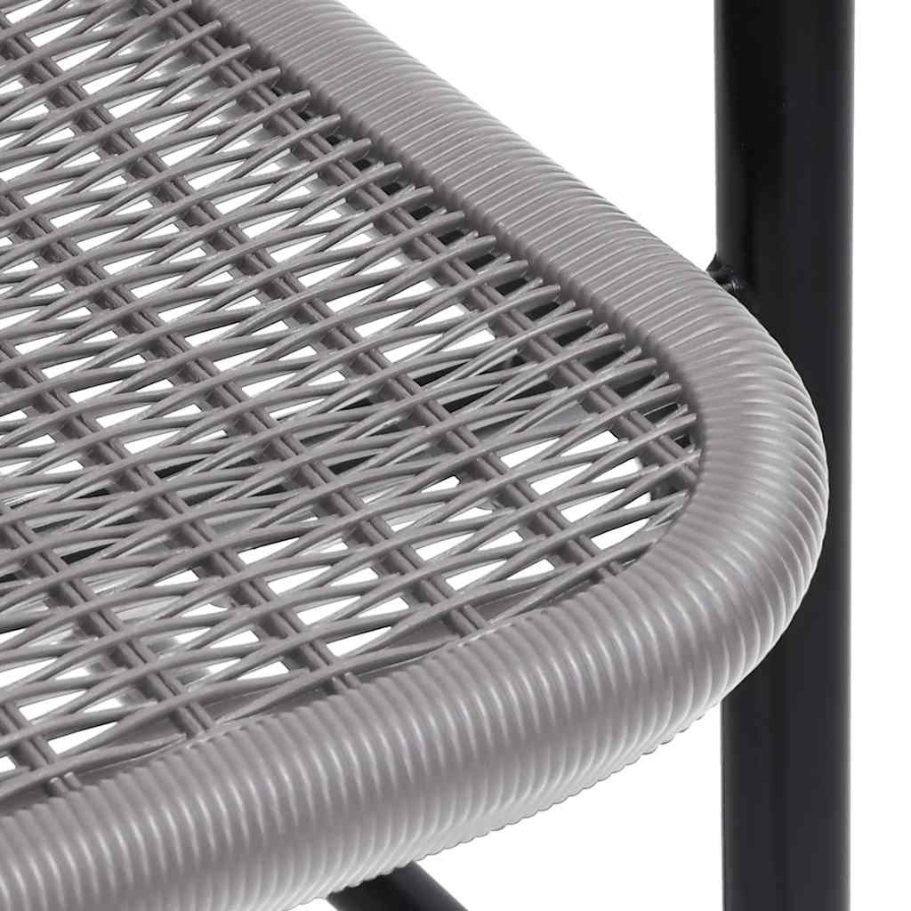 vidaXL Garden Chair Set of 4 Black Plastic rattan, steel Standard